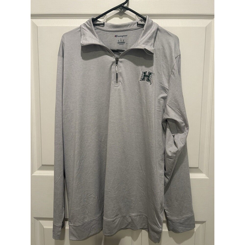 Champion - University Of Hawaii 1/4 Zip Pullover Mens Size L - Gray NWT NCAA